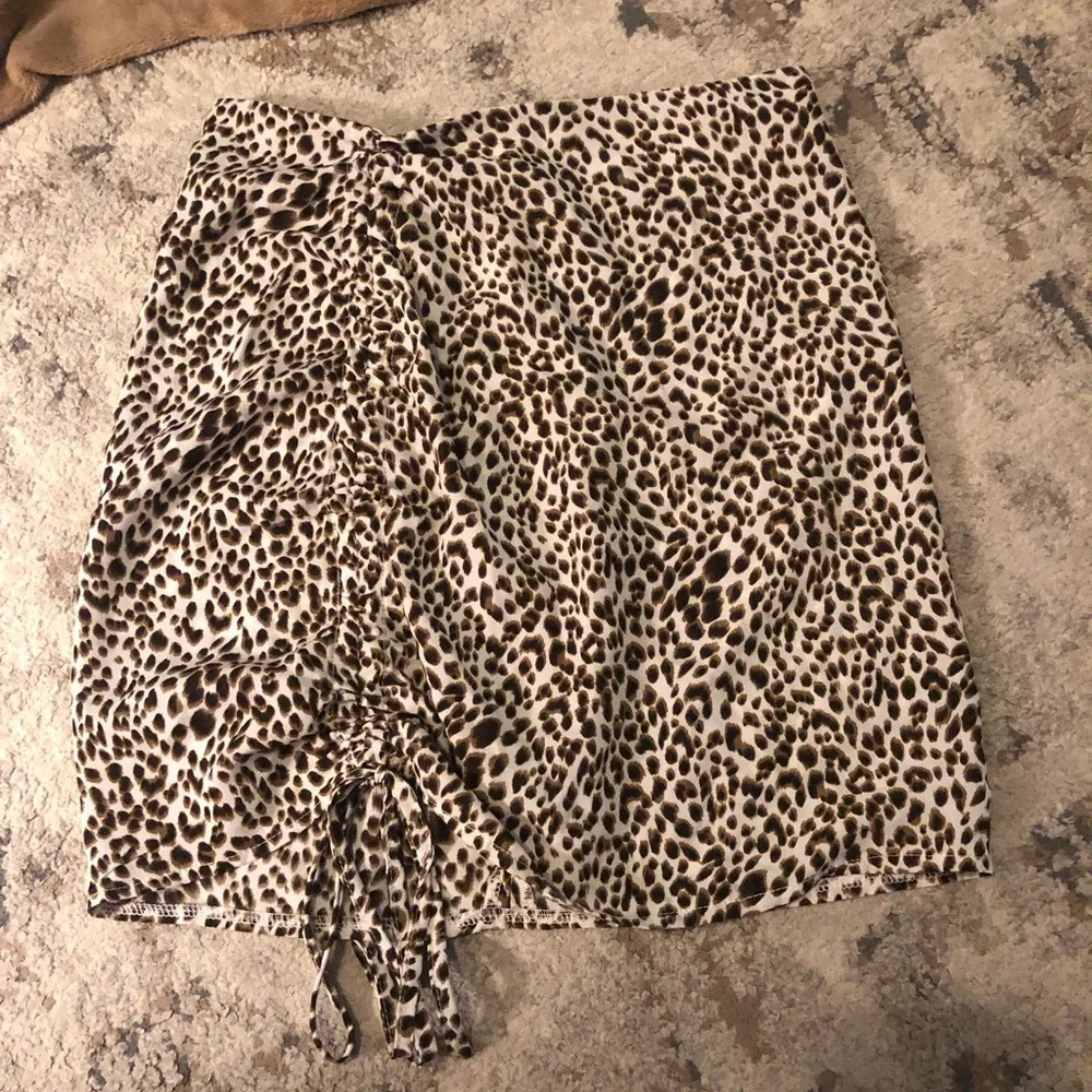 Nasty Gal Asymmetrical Scrunch Leopard Mini Skirt